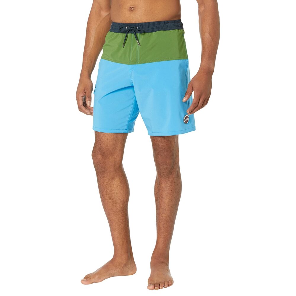 COLMAR 45 cm Three-Color Stretch Quick Dry Swim Trunks River/Grass/Navy 56